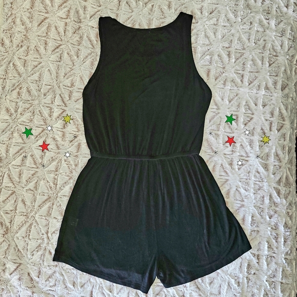 ❤Sleeveless Shorts Black & Striped Women's Romper Size M - Picture 3 of 4